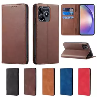 เคสฝาพับ กระเป๋าหนัง เปิดปิด สำหรับ OPPO Realme C51 C53 C55 Note50 Realme C61 C63 Note60 เคสกันกระแทก มีช่องใส่บัตร