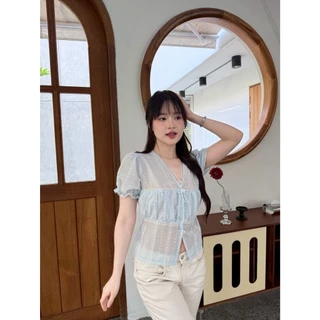 เสื้อแต่งลูกไม้ ผ้าโรซี่พิมพ์ลาย #FF81