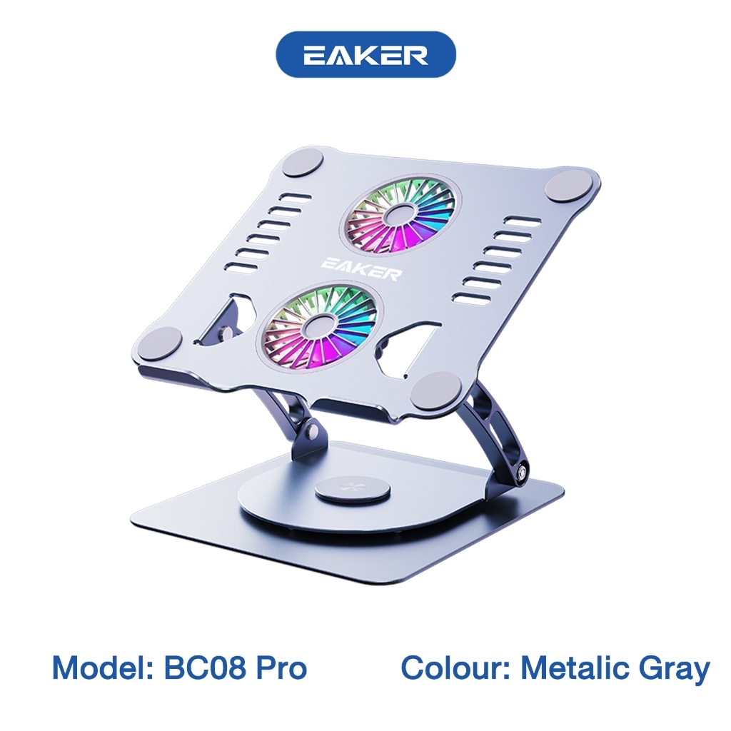 Eaker ขาตั้งโน้ตบุ๊กอะลูมิเนียม สีเทา