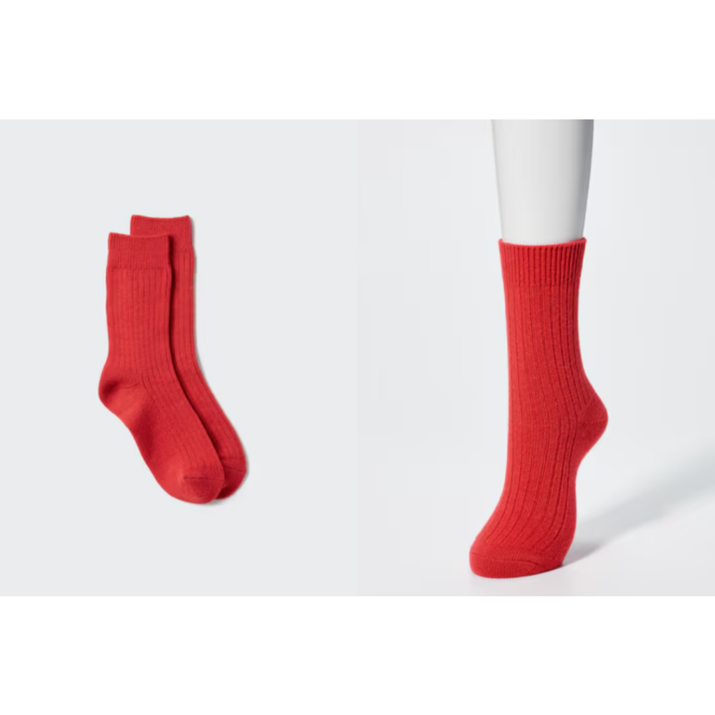 พร้อมส่ง UNIQLO ถุงเท้า HEATTECH Socks ระงับกลิ่น ผ้า Pile ผู้ หญิง 23-25 cm