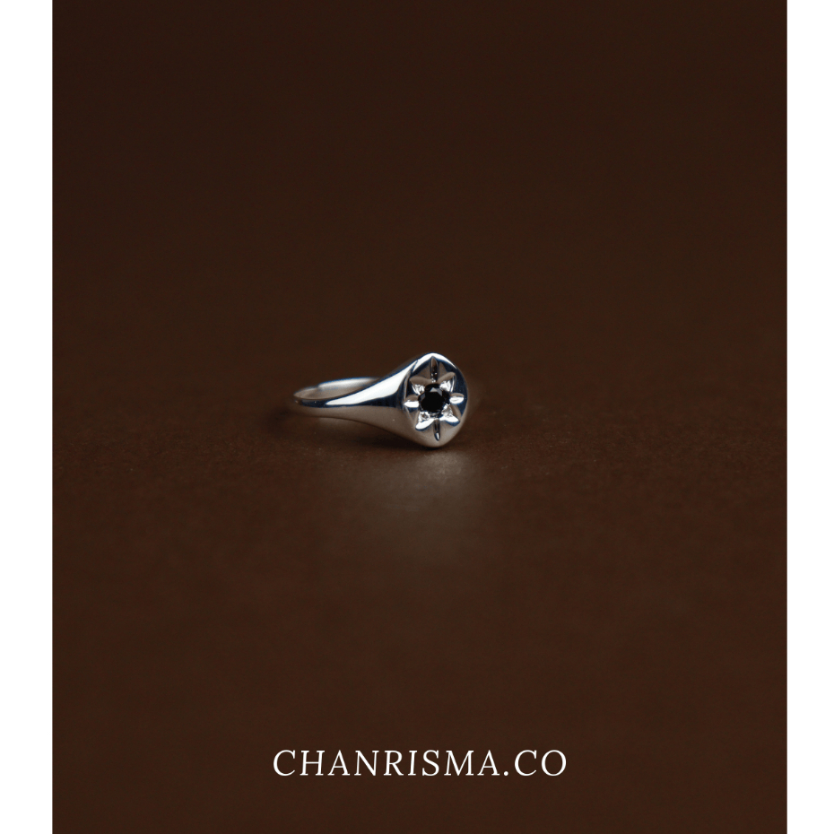 ✅ Chanrisma.Co - Stella Stone Signet Ring เเหวนเงินเเท้ชุบด้วยทองคำ 18K เเละ ทองคำขาว  เเหวนเงินเเท้925