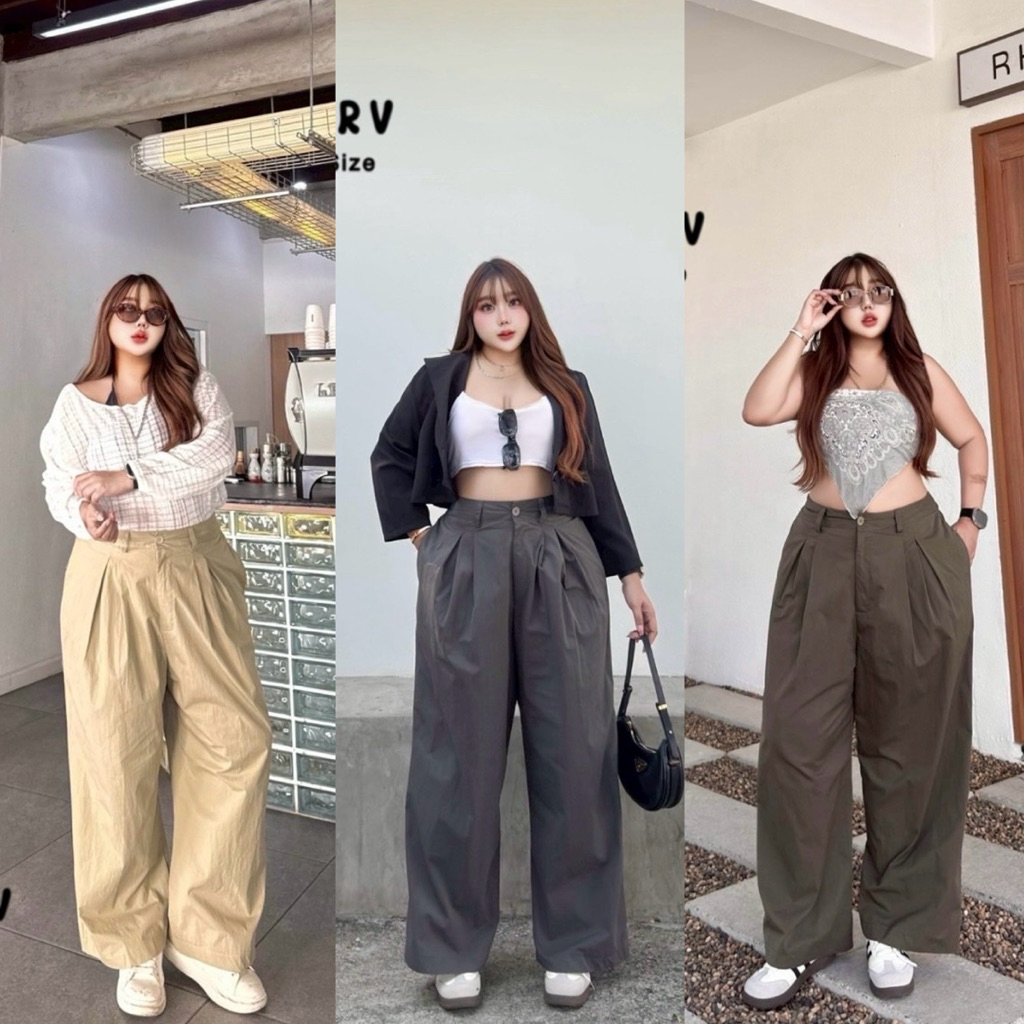 (LC) กางเกงขายาววินเทจ ทรงลุง ไซส์ใหญ่ ทรงสวยมาก ใส่ได้ทั่งช/ญ เสื้อผ้าสาวอวบอ้วน พลัสไซส์ ไซส์ใหญ่