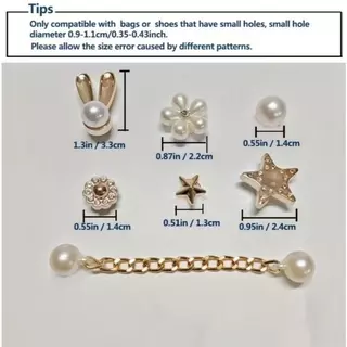 เคาน์เตอร์เดียวกันหลุมรองเท้าโลหะรองเท้าดอกไม้อุปกรณ์ตกแต่ง diy อุปกรณ์เสริมโบว์ถอดเพิร์ลรองเท้าหัวเข็มขัด