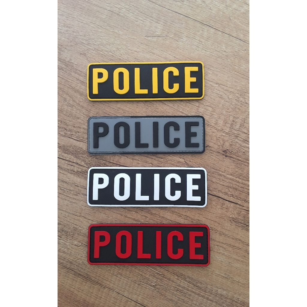 ป้ายยาง PVC แบบติดตีนตุ๊กแก POLICE