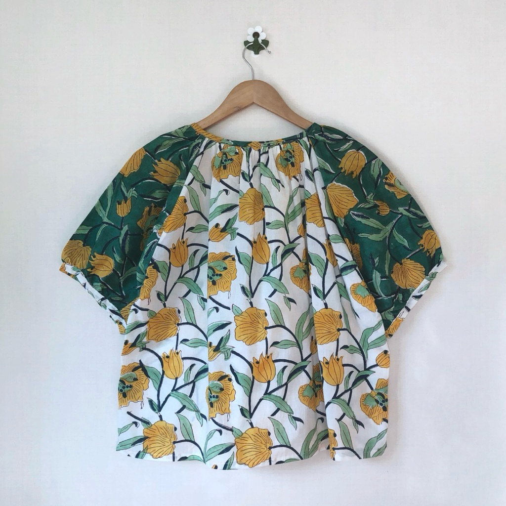 เสื้อผ้าฝ้ายอินเดียทูโทน คอกลมผูกโบ รูปที่ 8