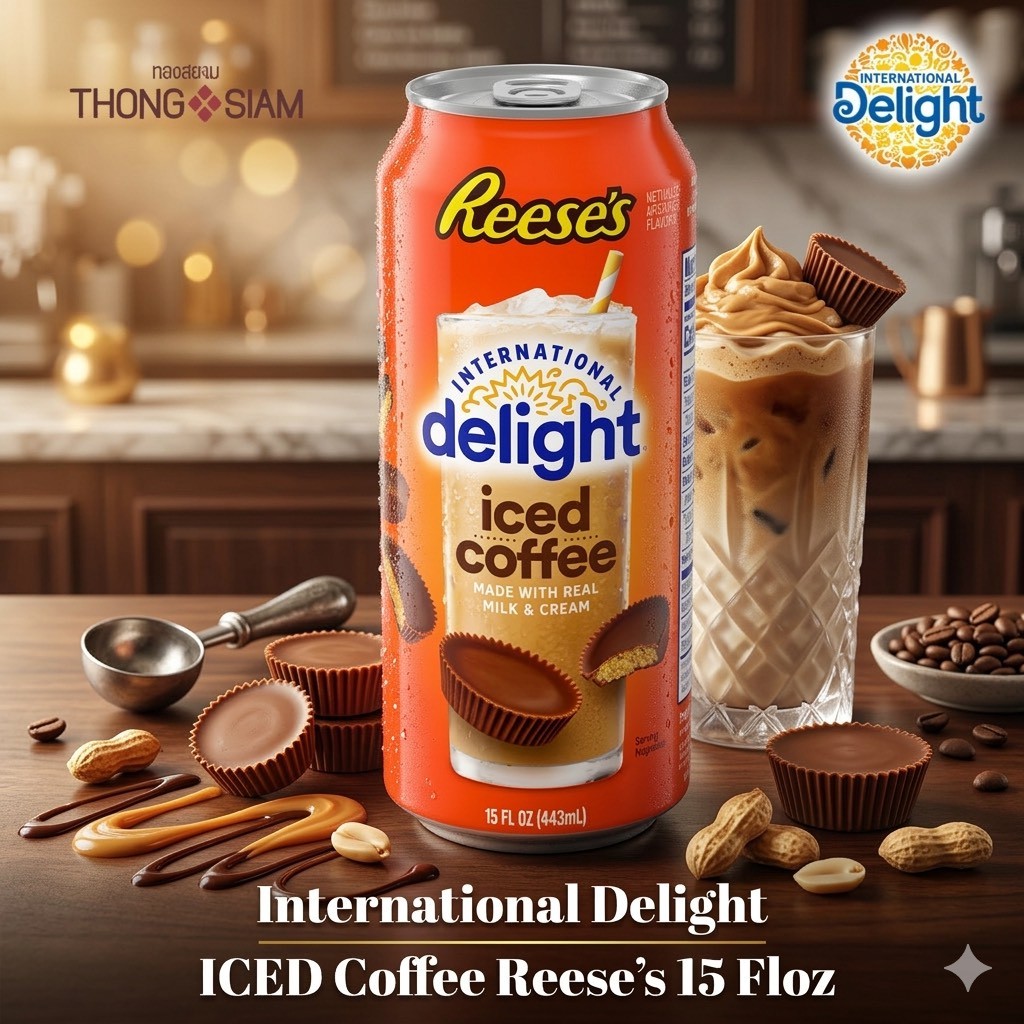 กาแฟพร้อมดื่ม International Delight REESE'S Iced Coffee 443 มล.(ml) กาแฟนม รส Chocolate Peanut butte