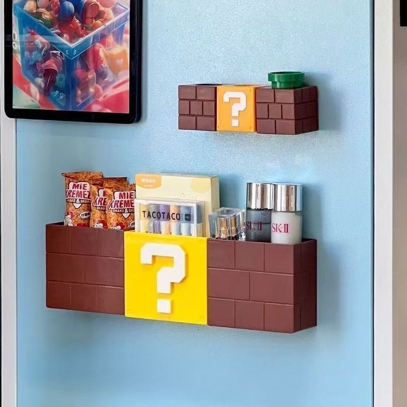 กล่องเก็บของติดตู้เย็น แม่เหล็กลายเลโก้ ใส่สินค้าในตู้เย็น ฟรีซ์ ครอบคลุมพื้นที่ได้ดี เหมาะสำหรับครัวเรือน