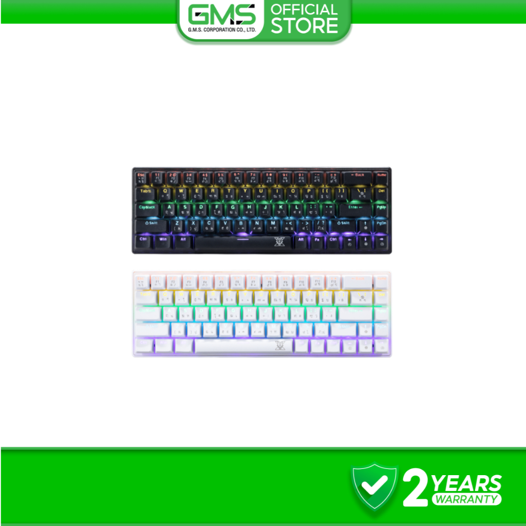 Nubwo คีย์บอร์ดเกมมิ่ง รุ่น X68 Mechanical 65% CIY Mini RGB ไฟสวย แถมคีย์แคปสีม่วง ประกันศูนย์ 2 ปี