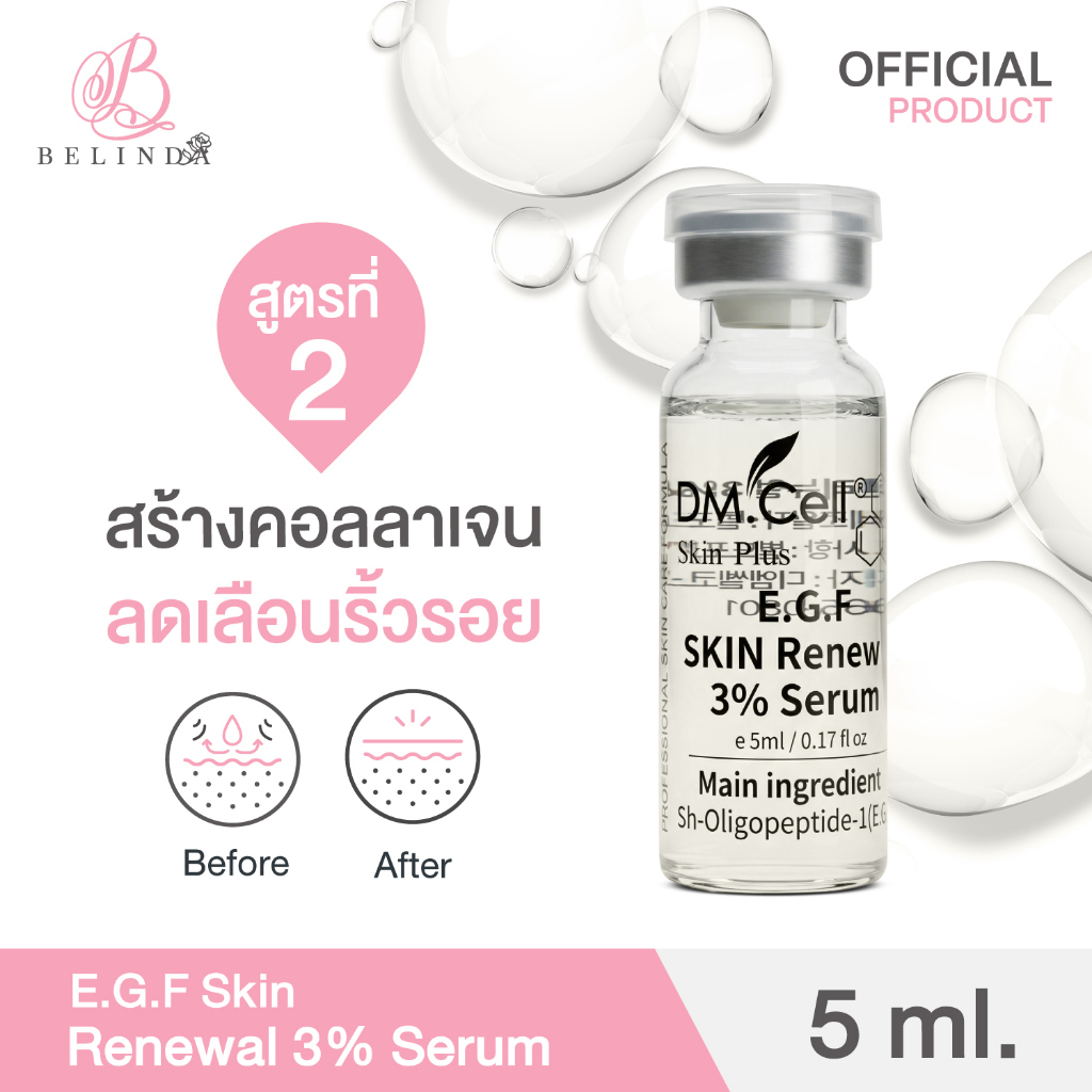 [สูตรที่ 2] E.G.F Skin Renewal 3% Serum กระตุ้นการสร้างคอลลาเจน ส่งเสริมการผลัดเซลล์ผิวใหม่ ผิวแข็งแ