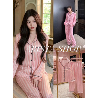 ❌พร้อมส่ง ส่งไว❌ชุดนอน Pink Pajamas (แขนยาว-ขายาว)
