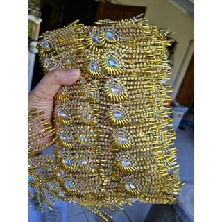 (แบ่งขาย 50cm) เพชรเส้น แถบตกแต่ง เพชรพรีเมี่ยมเล่นไฟ (ปลายเส้นไม่ต่อกัน) เพชรเส้นตกแต่งชุดการแสดง
