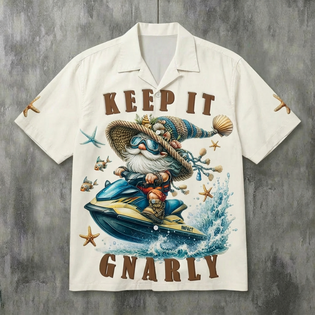 เสื้อฮาวาย"Keep It Gnarly" Gnome