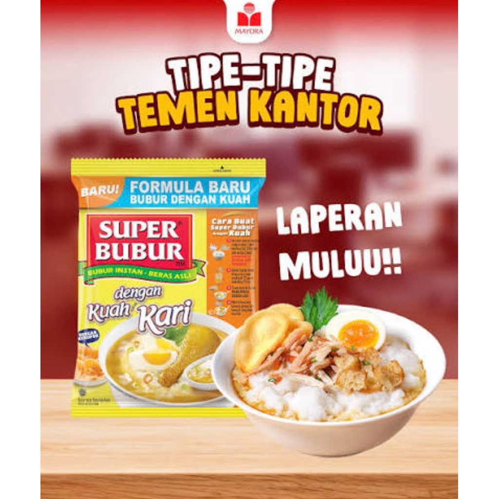 Indonesia Super Bubur Instant Curry & Cicken / Curry & Chicken instant rice porrige 46 gram