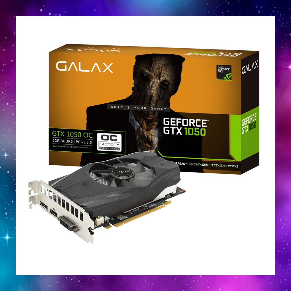 VGA (การ์ดแสดงผล) GALAX GTX1050 1050 OC 2GB DDR5 ไม่ต่อไฟ ใช้งานปกติ