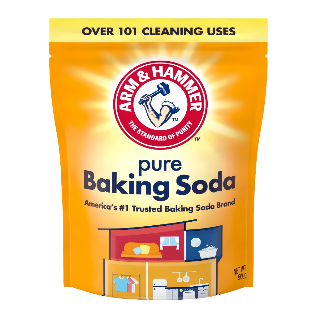 Arm & Hammer BANKING SODA  AHBS POUCH 500G เบกกิ้งโซดาแท้ 100% สามารถใช้ได้ทั้งงานครัว งานซัก ทำความ
