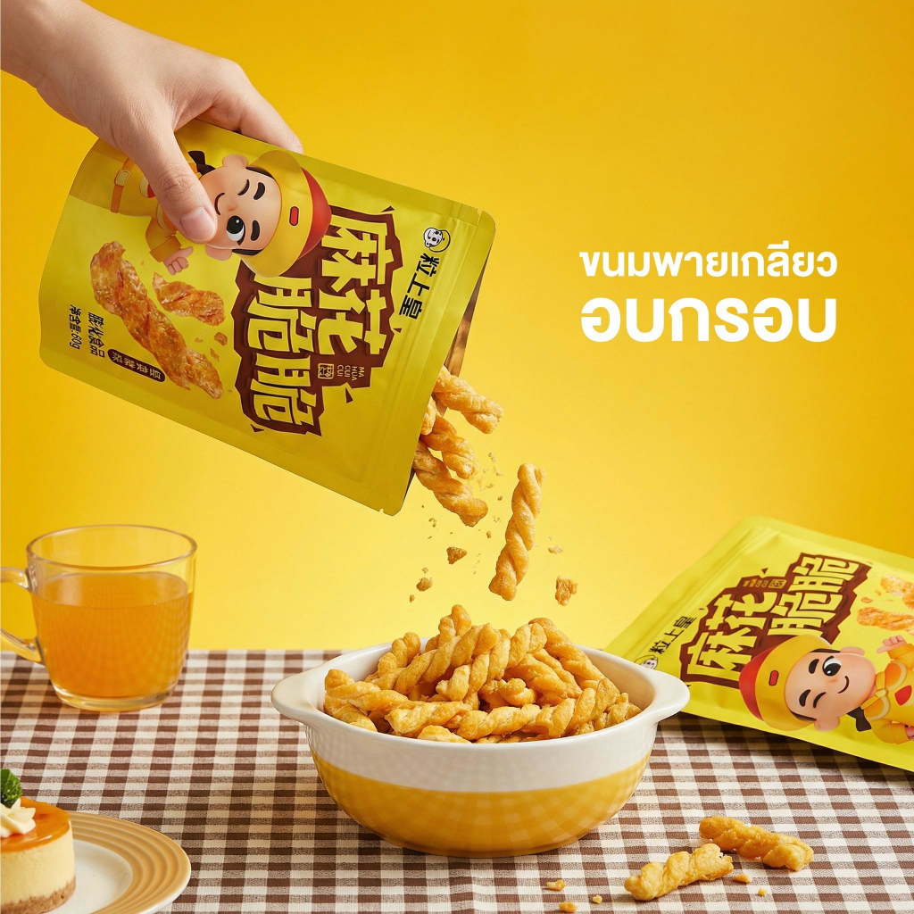 เพลิน (เชต 3 ถุง) ขนมพายเกลียว กรอบ อร่อย สไตล์ต้นตำรับจีน