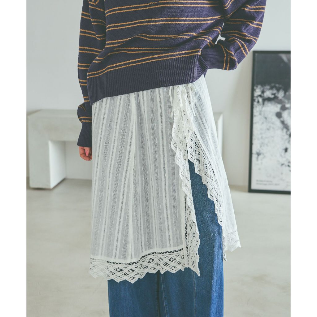 niko and ... กระโปรงสายเดี่ยวลูกไม้ 2-Way Batten Frill Camisole Skirt