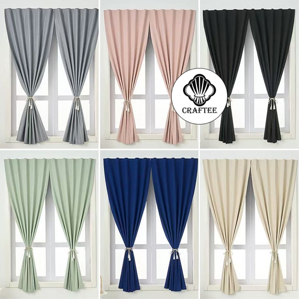 ผ้าม่าน ผ้าม่านตีนตุ๊กแก กันแสงUV 100% ผ้าม่านกันแสง สไตล์มินิมอล ม่านประตู ติดตั้งง่าย