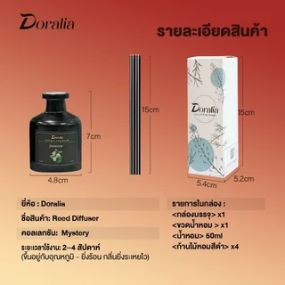 【Doralia】Reed Diffuser ก้านไม้หอม 50 ml กระจายกลิ่นได้นาน ก้านไม้หอม น้ำยาหอม อโรม่า หอมนาน 30วัน