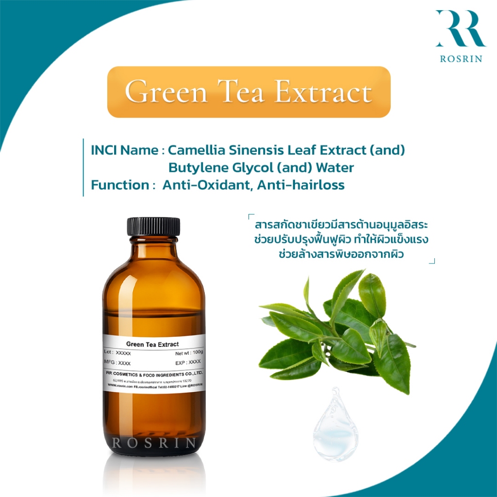 Green Tea Extract สารสกัดชาเขียว ต้านอนุมูลอิสระ เพิ่มผมดกดำเงางาม 50g-100g