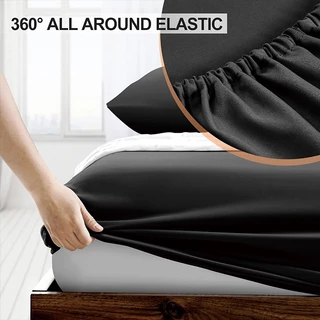 WEICEE ผ้าปูที่นอน Bedsheet สีล้วน มี3ฟุต/3.5ฟุต/5ฟุต/6ฟุต ผ้าปูที่นอนกันไรฝุ่น รัดมุมรอบเตียง360องศา คุณภาพดี พร้อมส่ง