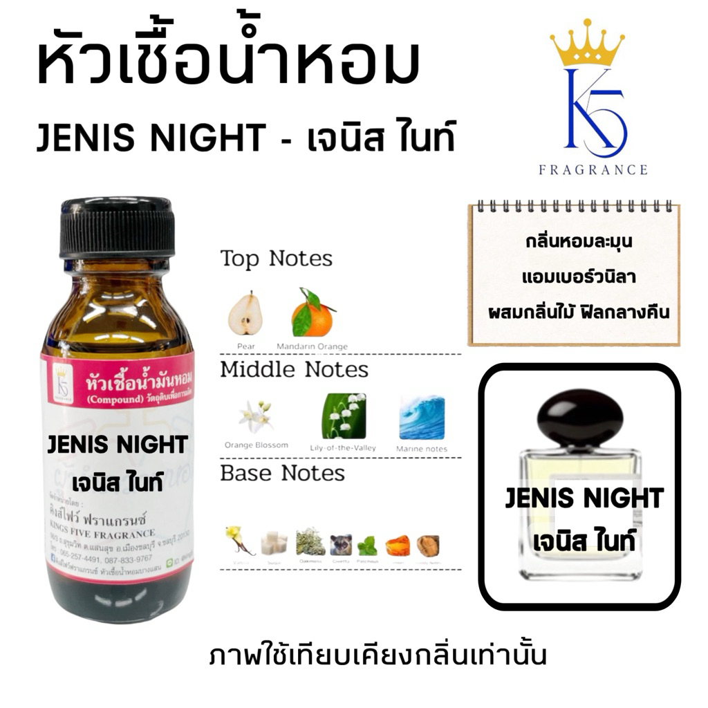 หัวเชื้อน้ำหอมเจนิสไนท์ เจนิส ไนท์ JENIS NIGHT มาดาม