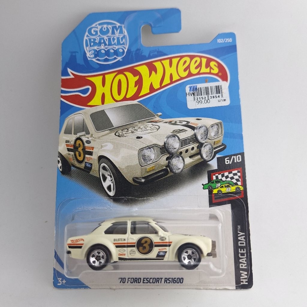รถเหล็ก Hotwheels 70 FORD ESCORT RS1600 GUM BALL 3000 (ib65)