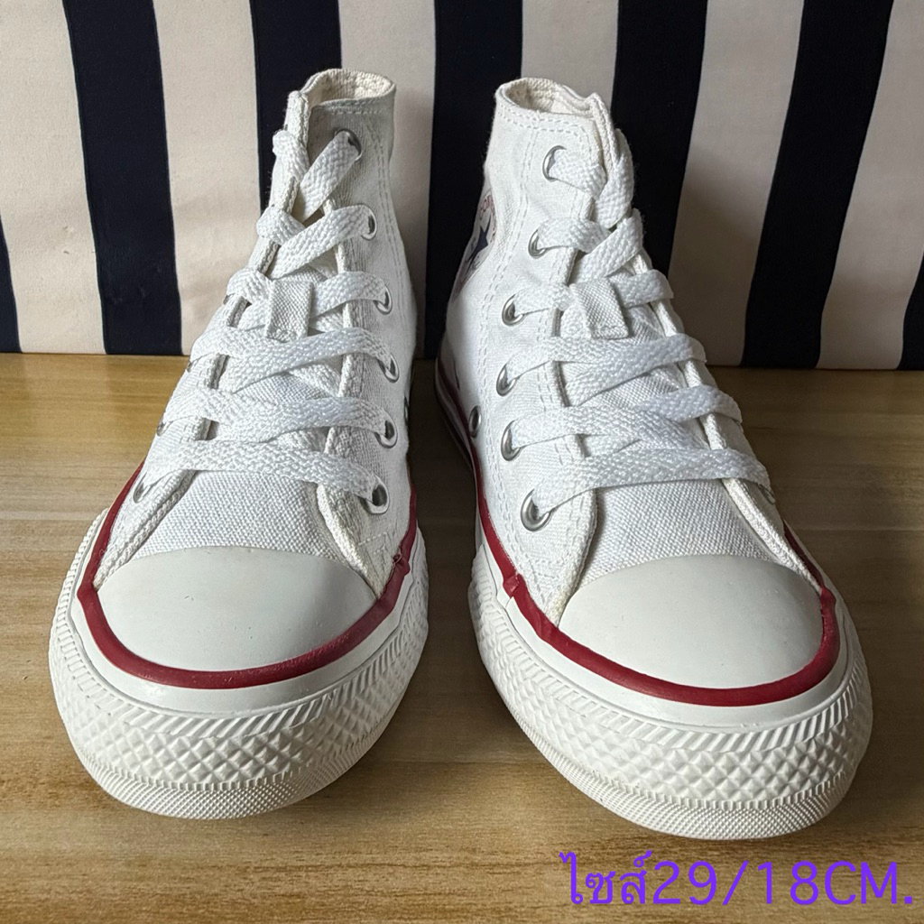 Converse หุ้มข้อ สีขาว รองเท้าเด็ก มือสองไซส์29/18CM.