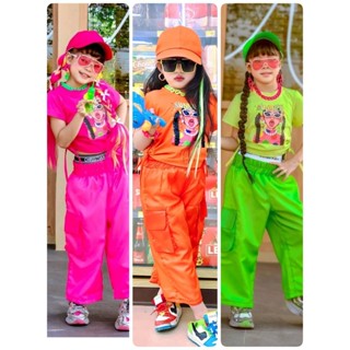 #ชุดแฟชั่นเด็ก #ชุดสงกรานต์ สีสว่าง นีออน แถมหมวกคิ้มากๆๆคะ