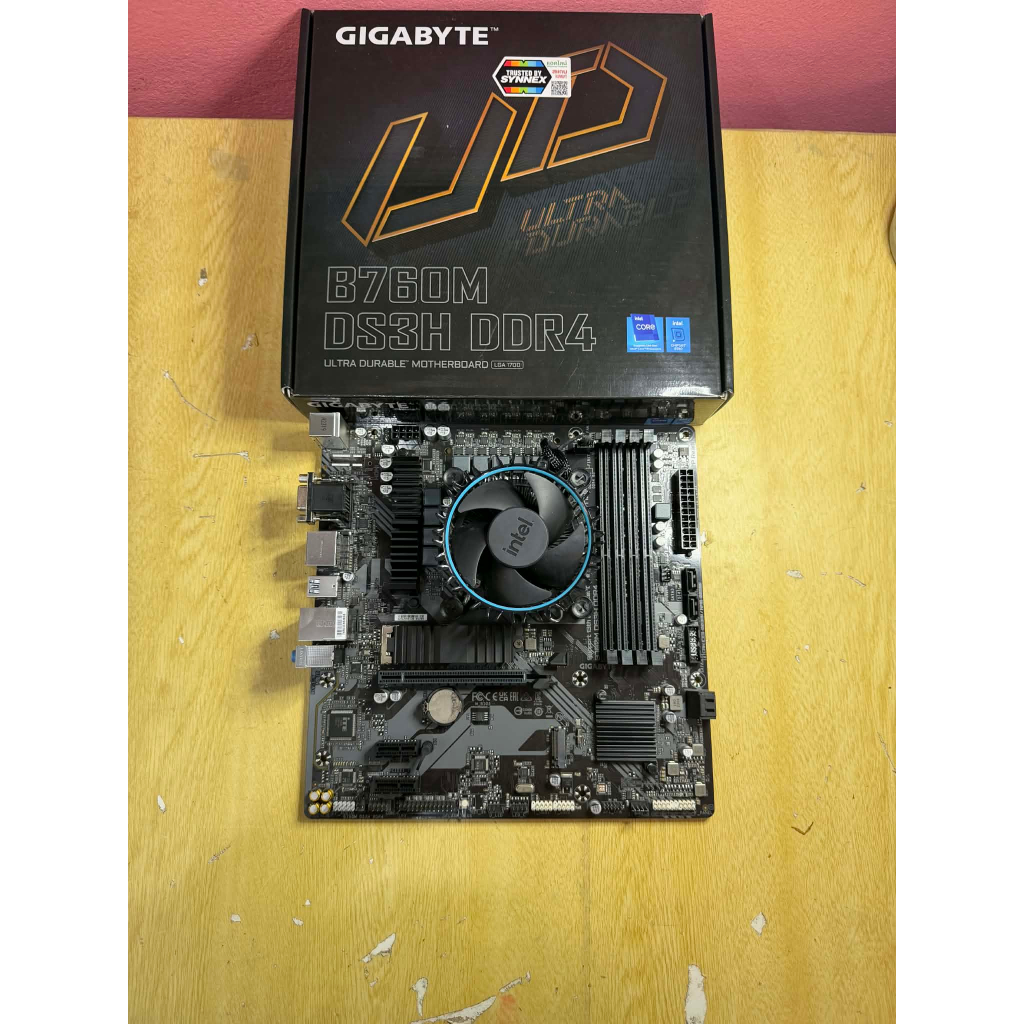 ขายชุดCPU,MBมือสอง INTEL CORE I5-12400F,GIGABYTE B760M DS3H DDR4