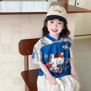 Beryl kids🌸เสื้อผ้าเด็กสาวแฟชั่น🎀เสื้อยืดแขนสั้นเด็กผู้หญิง การ์ตูนน่ารัก หวานและเย็นสบาย ฤดูร้อน สไตล์เกาหลี