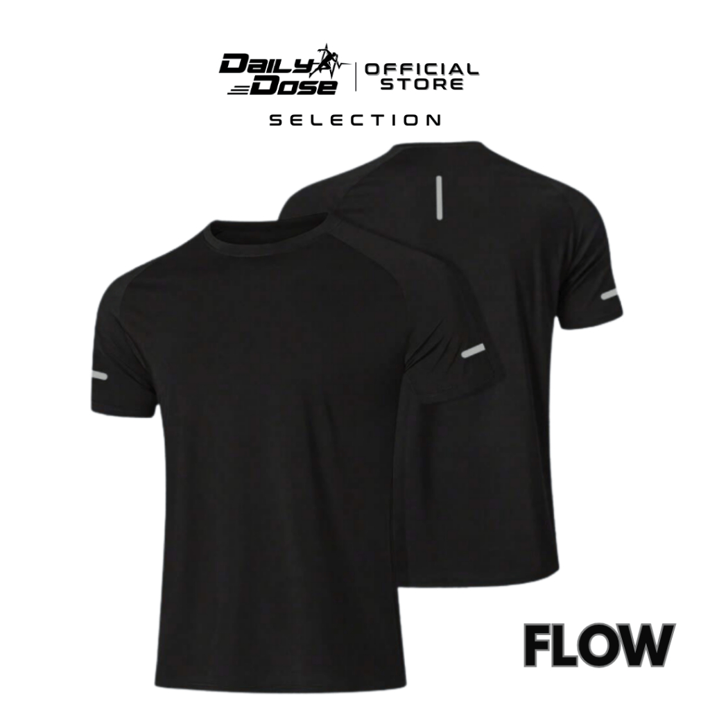 FLOW เสื้อออกกำลังกาย Quick Dry ระบายอากาศดี แห้งไว ผ้าบางเบา มีแถบสะท้อนแสง พร้อมส่งจากไทย | Daily Dose Selection