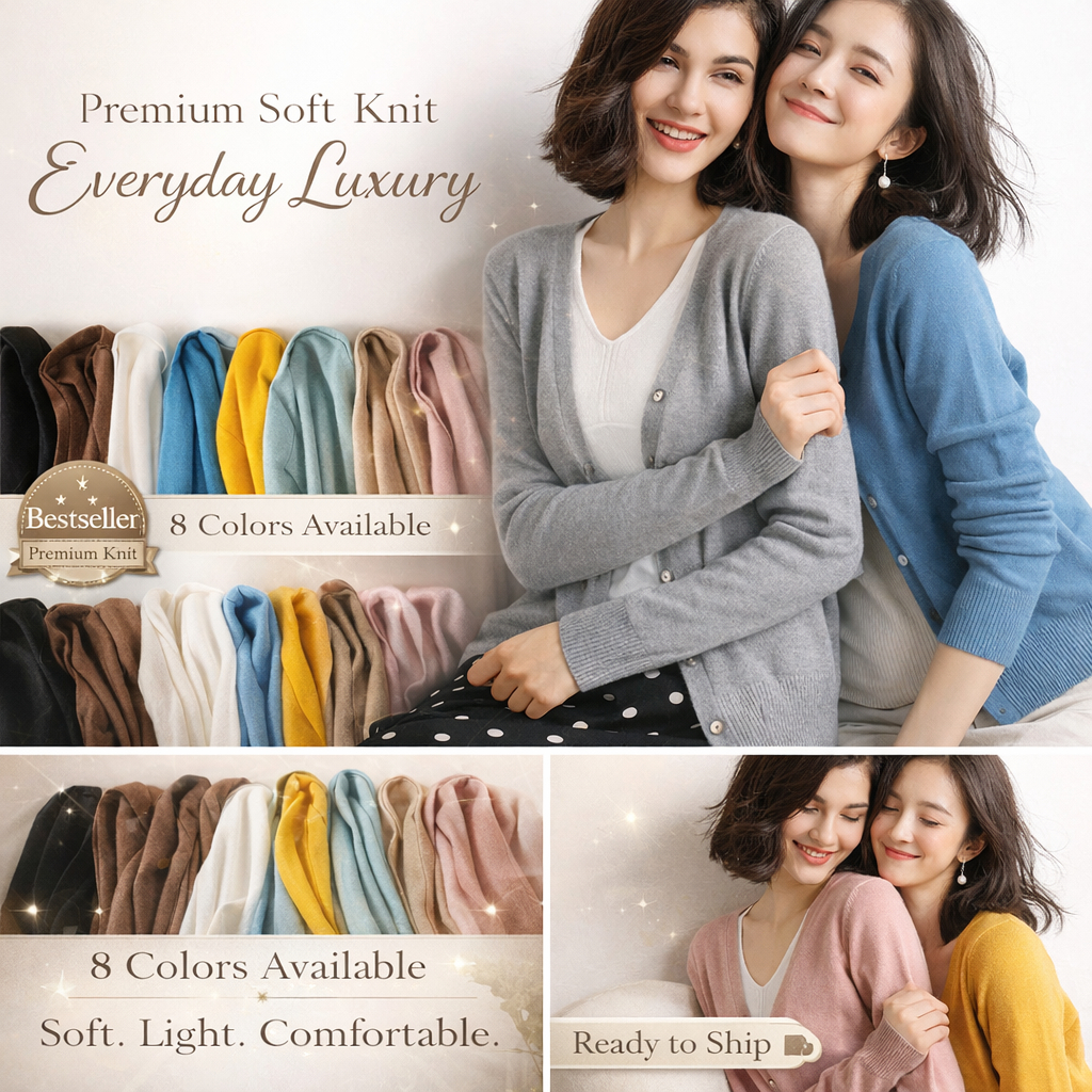 ร้านไทย ส่่งเร็ว UP120 เสื้อ คาร์ดิแกน ไหมพรม คาร์ดิแกน แขนยาว เสื้อคลุม กันหนาว คอวี ผู้หญิง สาวอวบใส่ได้ สไตล์ มูจิ