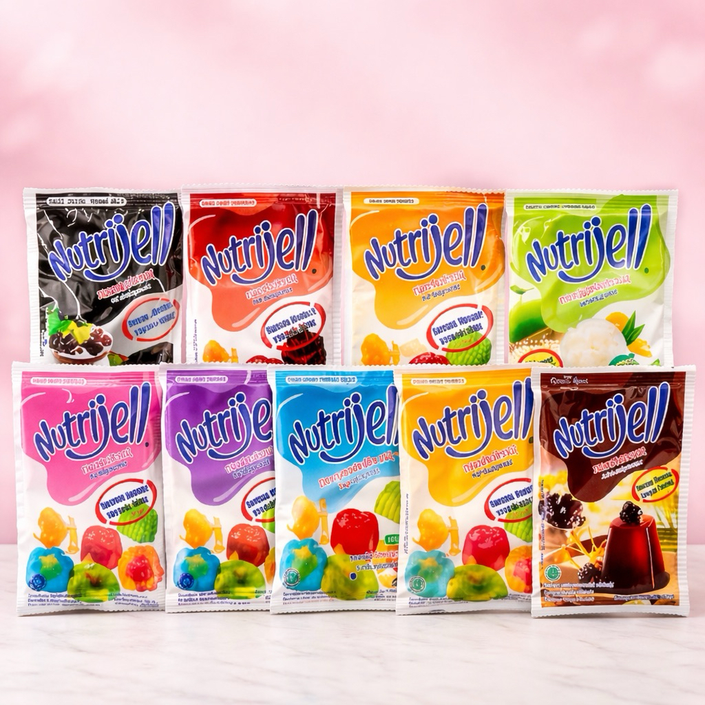 Nutrijell นูทรีเจล ผงเยลลี่ ผงวุ้น ผงเจลลี่ ผงวุ้นอินโด ผงเจลลี่อินโด ผงเยลลี่อินโด สำเร็จรูป ขายดีมาก!!!
