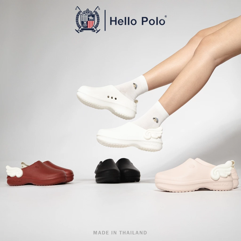 Hello Polo รองเท้าคัทชู EVA ดีไซน์ปีกนางฟ้า นุ่มเบา ใส่สบาย รองเท้าแฟชั่น แมทช์ง่ายได้ทุกลุค HP8009C