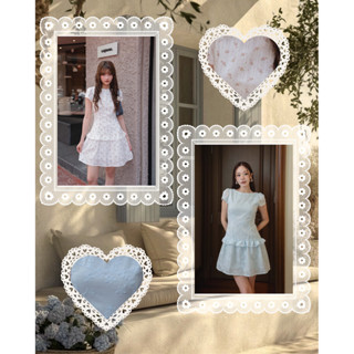 🛋️🪟🧸พร้อมส่ง | เดรสสั้นแต่งระบาย ผ้าคอตตอนลายดอกไม้ (มีตัวเล…