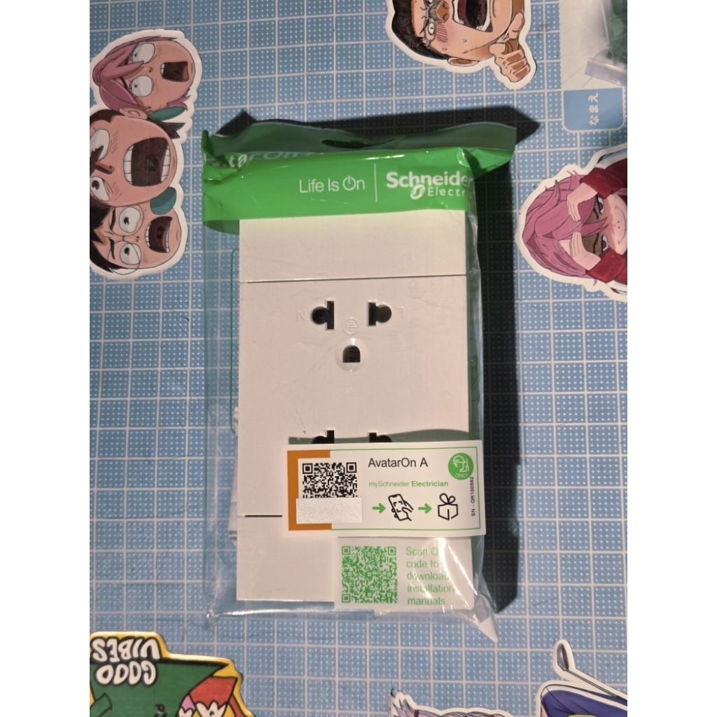 เต้ารับคู่ 3 ขา 2 ช่อง SCHNEIDER A70426UST_WE สีขาว AvatarOn A