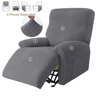 Sofa Recliner คลุมปลอกหมอนอิงโซฟาเก้าอี้พักผ่อนสีทึบ1/2/3/4ที่นั่งโซฟาเนื้อใบไม้กันน้ำ