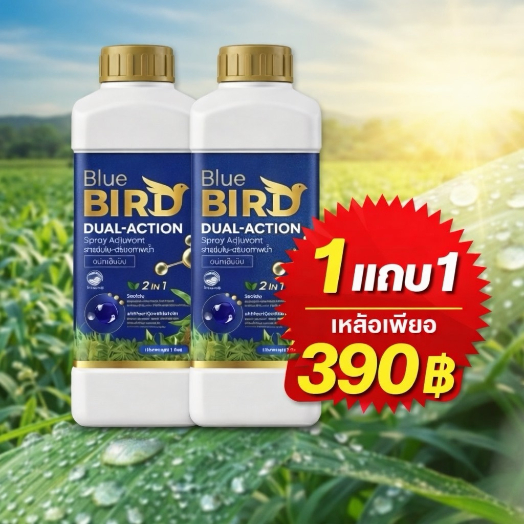 “สินค้าขายดี”ตัวช่วยเกษตรสารจับใบBluebirdพลัง 2 in 1(2 ขวด) จบทุกปัญหาน้ำและใบตัวช่วยเกษตรกรใช้ง่ายเห็นผลไวประหยัดต้นทุน