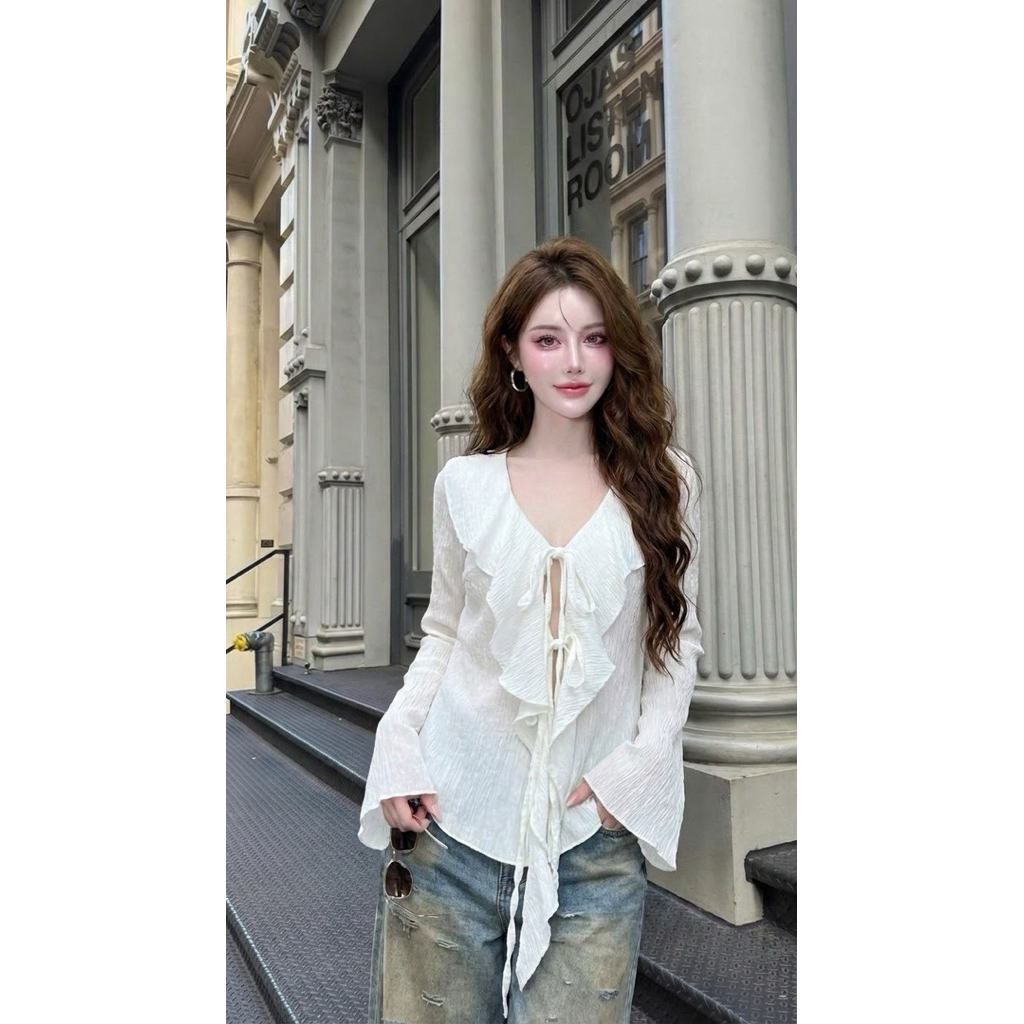 Whisper Ruffle Top เสื้อระบายเลเยอร์พลิ้ว ใส่สวยดูเพรียว รูปที่ 5