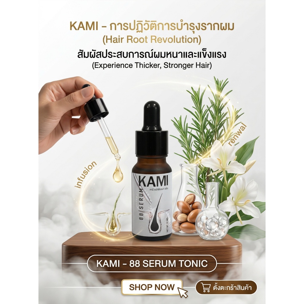 [ของแท้ 100%] Kami 88 แฮร์โทนิคยอดขายอันดับ 1 สูตรที่ช่างผมแนะนำ ใช้ดีจนต้องบอกต่อ