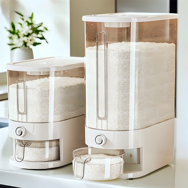 HAERS ถังใส่ข้าวสาร ถังข้าวสาร 5KG/10KG กล่องใส่ข้าวสาร  กล่องเก็บอาหารแห้ง ข้าวจะไหลออกมาเอง