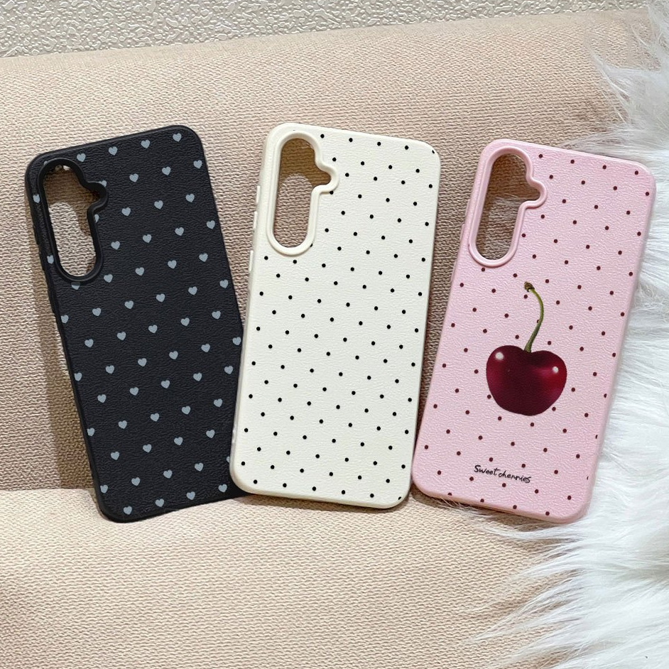 ins ลายจุดเรียบง่าย Leather เคสมือถือ For Samsung S26 UItra A17 A07 A06 A16 A15 A35 A36 A53 A54 A55 A56 กันกระแทก เคส