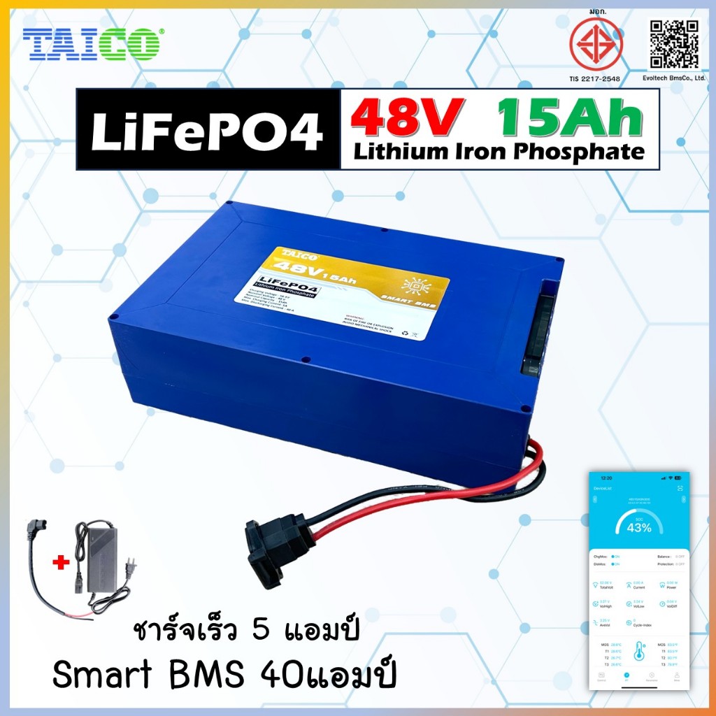 ✅มาใหม่✅ แบตเตอรี่จักรยานไฟฟ้า48V 15AH Smart BMS 40A LiFePO4แบตเตอรี่สกู๊ตเตอร์ไฟฟ้า แบตเตอรี่รถสามล้อไฟฟ้า
