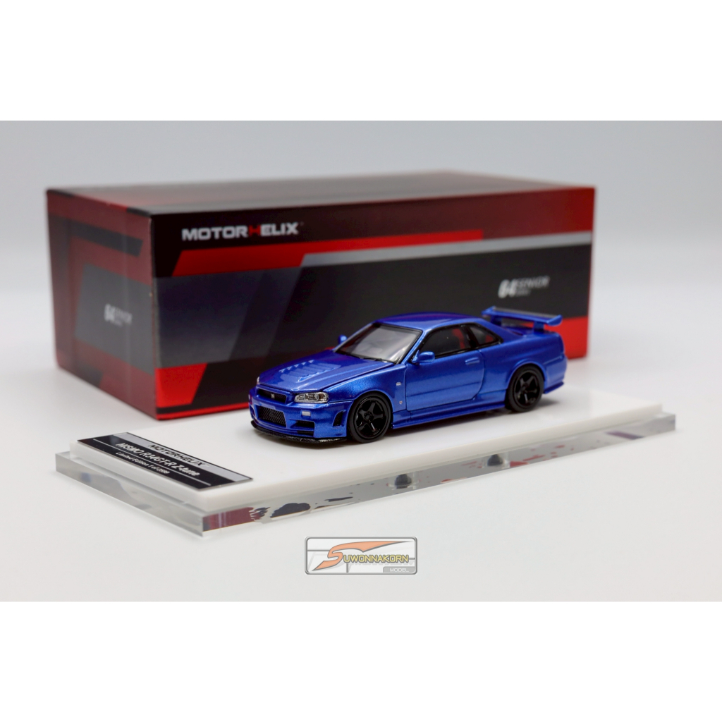 Motohelix 1/64 Nismo R34 GT-R Z-tune Beyside Blue
