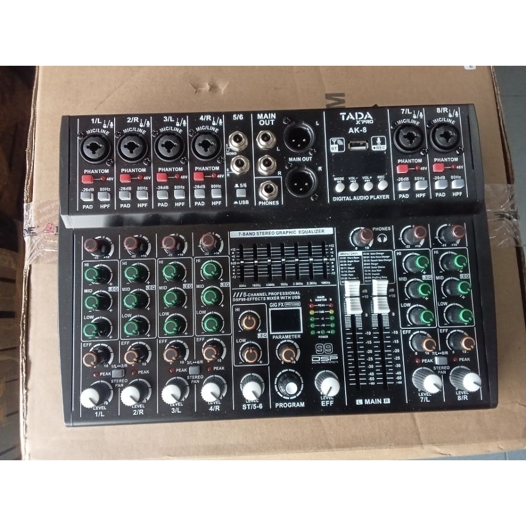 MIXER TADA AK-8 เอฟเฟกแท้  USB บูธูท REC ใช้ไฟAC DC12V ได้