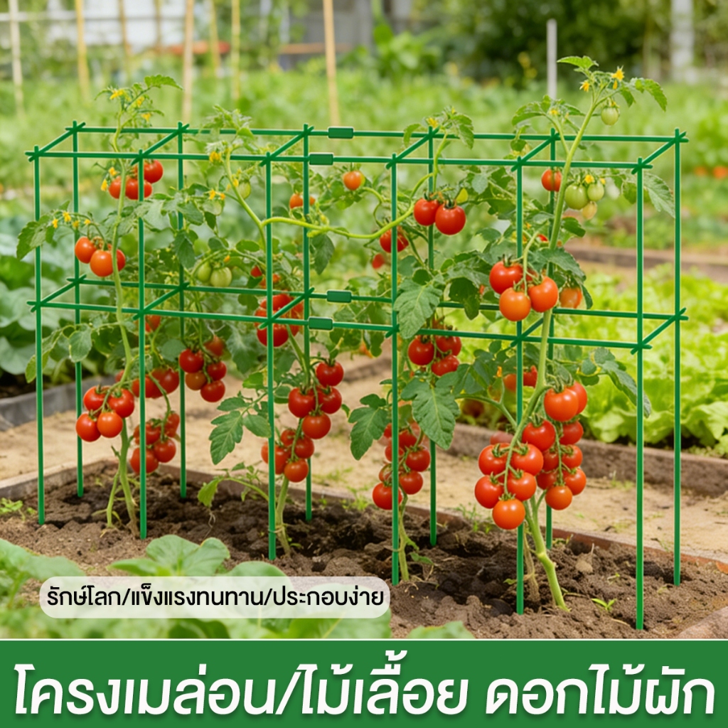 ใช้ได้นาน 10 ปี ค้างไม้เลื้อย DIY โครงมะเขือเทศ ซุ้มไม้เลื้อย ราวปลูกผัก อุปกรณ์ปีนป่ายโลหะ ทนทาน ขนาด 11 มม.