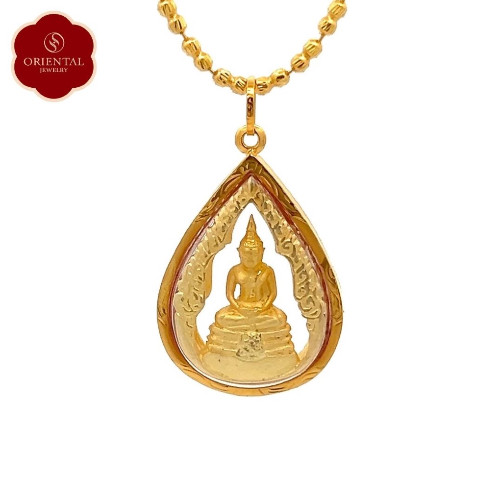 OJ GOLD  หลวงพ่อโสธร  จี้ทองแท้ 90% กันน้ำ มีใบรับประกัน  จี้ทอง จี้ทองคำแท้ จี้พระ
