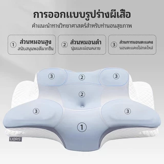 LIORIS หมอนสุขภาพ หมอนเมมโมรี่โฟม รองรับสรีระคอบ่า ทรงผีเสื้อ หมอนหนุนแก้ปวดคอ การนอนหลับลึก
