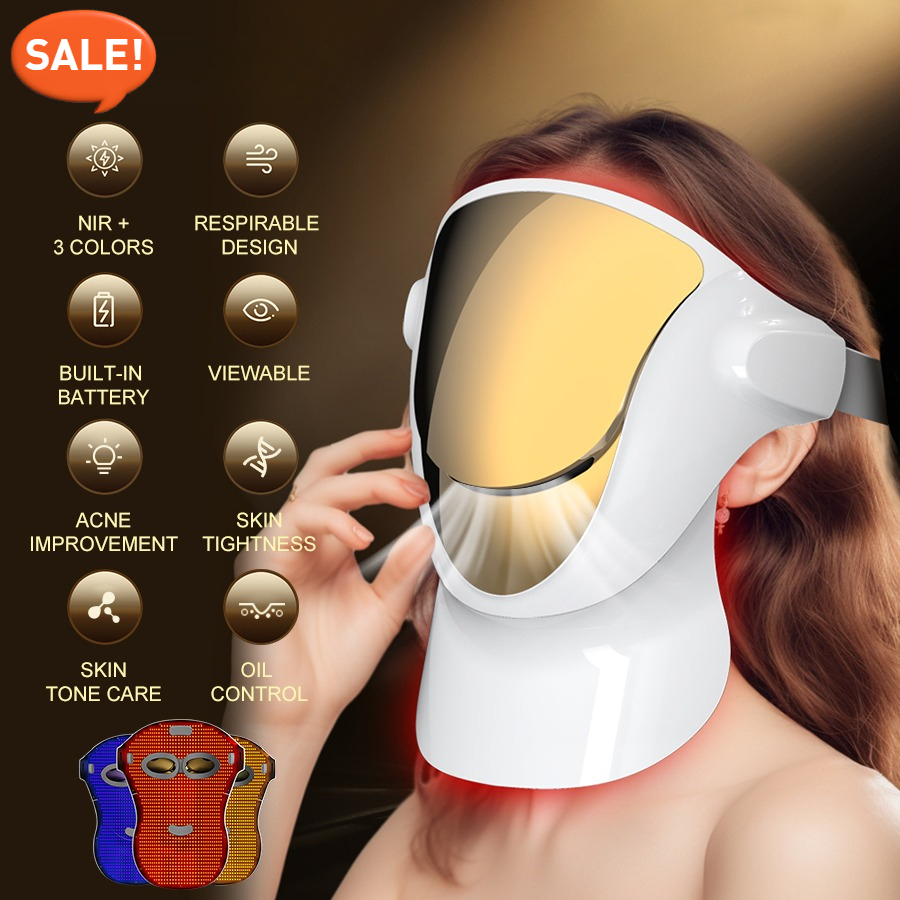 หน้ากากมาส์กหน้า ฉายแสง หน้ากากโตอน กระตุ้นคอลลาเจน บำรุง ลดรอยแดง  LED Photon Therapy Mask